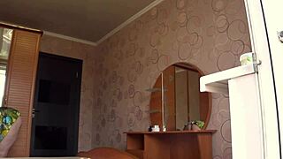 neighbor spies on chubby milf through the window 😏