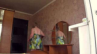 neighbor spies on chubby milf through the window 😏