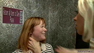 Bound Lesbian Slave Fucked In Public!