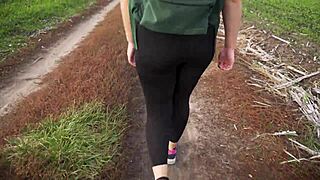 Milf In Black Tights Teasing Her Nice Butt