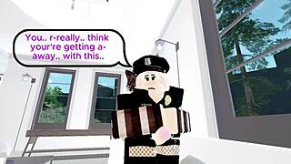 Cute Police Officer Bent Over in Doggystyle Fucking Criminal's Monster Cock for Cum