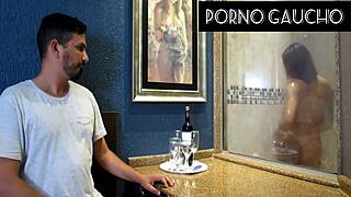 essa safada jhennicris dj loves showing big natural tits in sauna for voyeur creampie.