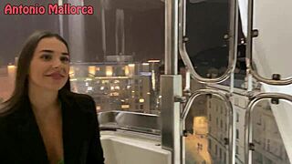 Hot Ukrainian babe bent over gets fucked and cum covered in the street