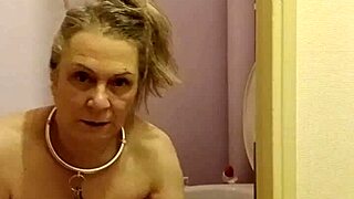 What humiliations does this bound slave endure in public?