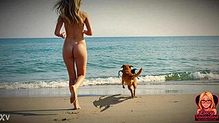 Lucy's Intense Nude Beach Exposure in AI-Generated ENF Story