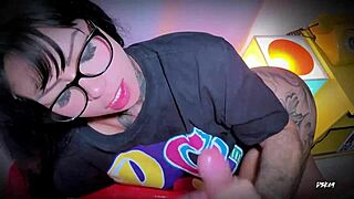 i relentlessly use this tattooed fitness babe for my pleasure, pounding her pussy and deepthroating until she swallows every drop