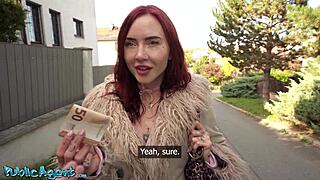 Latvian redhead POV blowjob after public pickup, she cums riding thick cock!