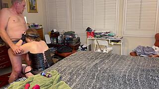 Granny Peggy Sues First Time Pegging Finishes With A Mouthful Of Cum