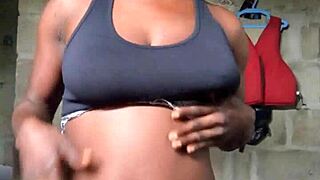 the dripping gal rips clothes while masturbating solo