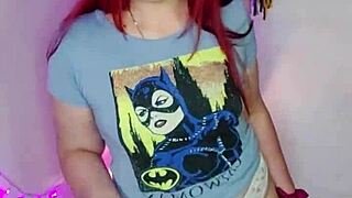 Beautiful Redhead Humiliates Old Cuckold Husband with Jerk Off Instructions