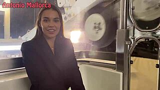 Hot Ukrainian babe bent over gets fucked and cum covered in the street