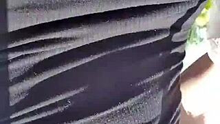 Latina finds outdoor spot after shopping to masturbate to orgasm