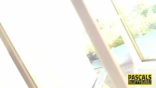 dominated petite blonde gets mouth fucked in rough hardcore anal