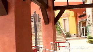 Skinny girl with shaved pussy gets assfucked by monster cock leading to facial cumshot.