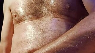 gazzadomm just chilling in his truck, wanking away and shooting a big cumshot all over.