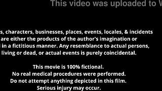 Behind the scenes, the nurse tries on different gloves to see which fits best with Jewel.