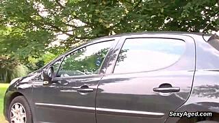 Big cock guy fucks amateur milf in lingerie with condom