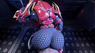 Female Sangheili dominates and fucks the man.