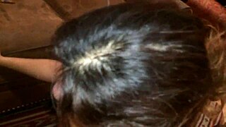 latina girlfriend deepthroats cock