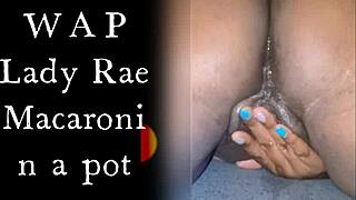 Wet pussy masturbation solo with cute black BBW whore Lady Raex