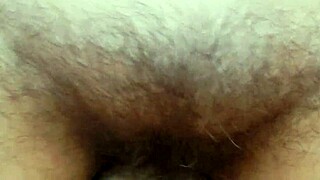 hey, watch this hairy mature milf riding with chubby legs?