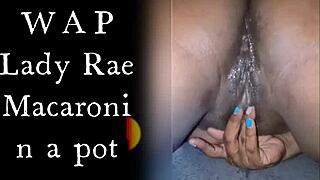 Wet pussy masturbation solo with cute black BBW whore Lady Raex