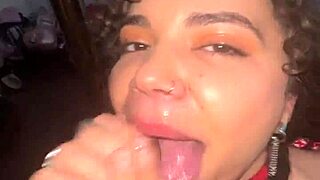 curly-haired nympho getting a sloppy facial from flaxk 😈