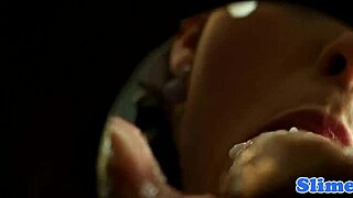 hey, classy babe stroking at gloryhole wall! 😍