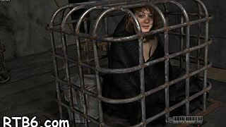 Master gives gagged chick bound oral pleasuring