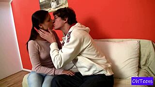 Frantik and Mira Share Emotional First Time in Dorm Living Room. Natural Tits Exposed in Public Shower Moment.