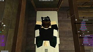 Roblox emo chick gets pounded hard in anal missionary sex