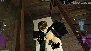 Roblox emo chick gets pounded hard in anal missionary sex