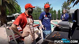 Stepmom Watches Stepson and Stepdaughter in Group Scene