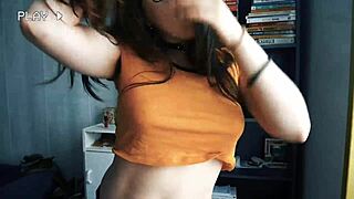 girlfriend encourages jerking off with natural big tits