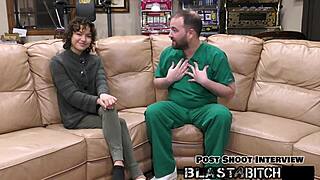 brooklyn rossi sucks dick backstage then gets blasted with huge cum load