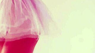 Petite dancer rips clothes for naked practice.