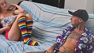 father in law chases stepdaughter into bathroom with her inside