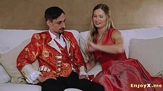 this busty slut with shaved pussy titty fucks and dives into muff in hd