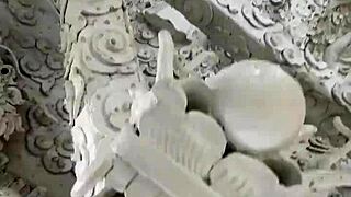 seeing chiang rai through big buddha statue temple thailand