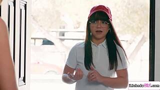 petite delivery crew threesome with lesbian teens