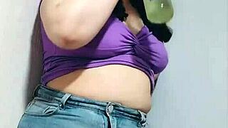 nicole teases before stuffing her belly full