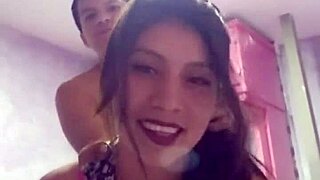 Latina Brunette Gets Fucked Hard in Panties and Thong Without Removing Skirt