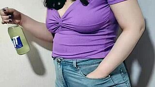 nicole teases before stuffing her belly full