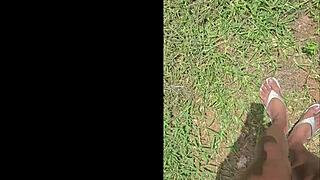 Stomping around the yard everything looks so small 18+ from up here