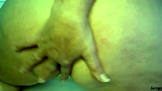 The mother-in-law strips and masturbates in the bedroom, then gets her clothes ripped for taboo fun.