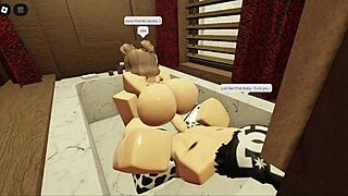 brunette with fat ass sucks and fucks in the bathtub 😏