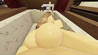 brunette with fat ass sucks and fucks in the bathtub 😏