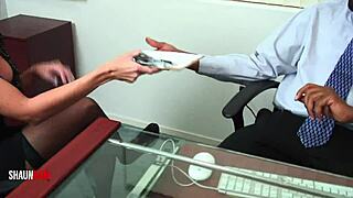 Barbie Sinclair fucks and sucks for a job