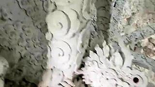 seeing chiang rai through big buddha statue temple thailand