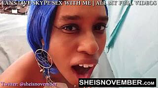 Ebony Babe Sheisnovember Receives Rough Deepthroat From Angry Stepdad